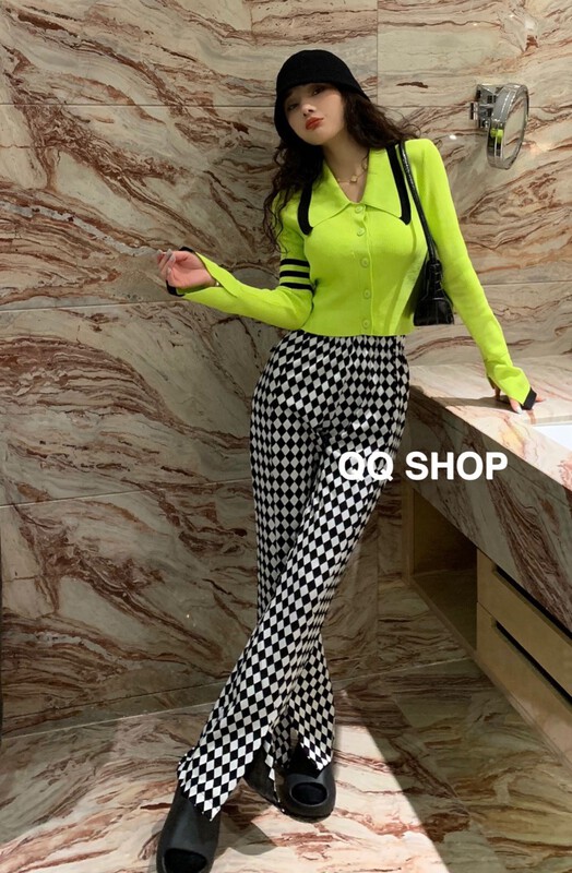 New year in early spring! [QQ shop] Korean fashion Lingge micro La casual pants 11001# ozq