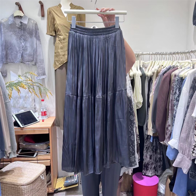 [March meow home] high waist pleated lady skirt 2312# L