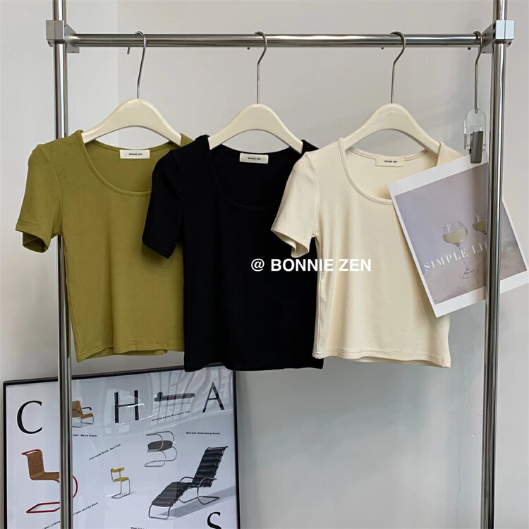 New in early summer! [Bonnie] Korean simple and versatile short sleeve T-shirt 2249# XYJ