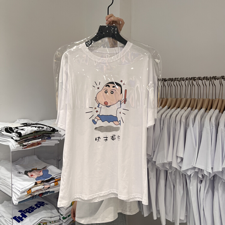[TA +] Korean crayon Xiaoxin cartoon printed loose short sleeve T-shirt 2220# XYY