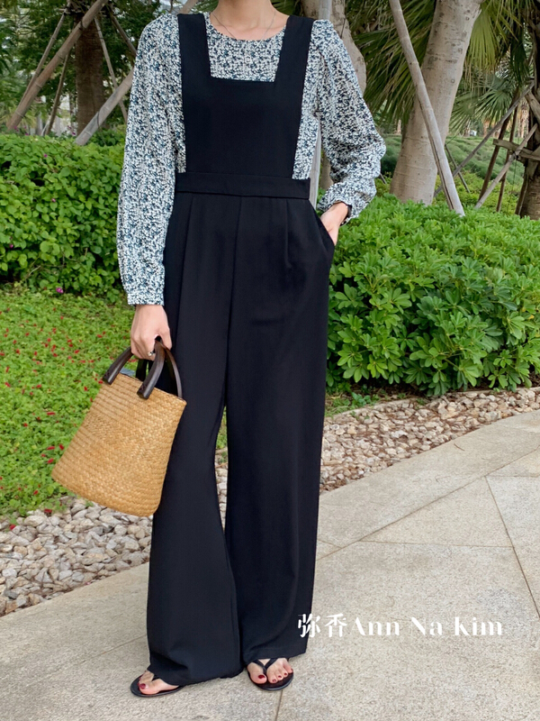 New year in early spring! [Mi Xiang] fashion Jumpsuit + floral blouse set 5131# hjy