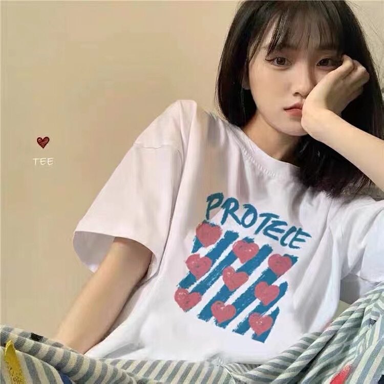 New in early summer! [j.2] ins love fashion short sleeve T-shirt 4518# LSW