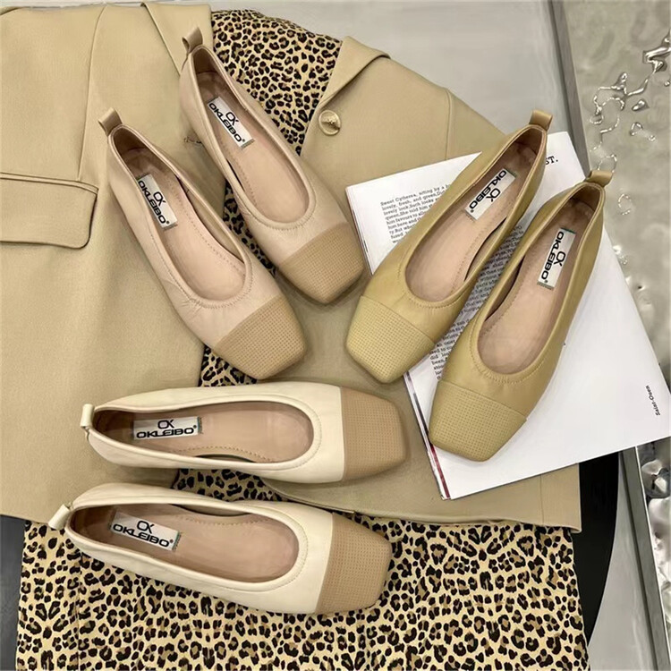 [DS. Gift] stitching design, retro low flat heel 5281# LSL