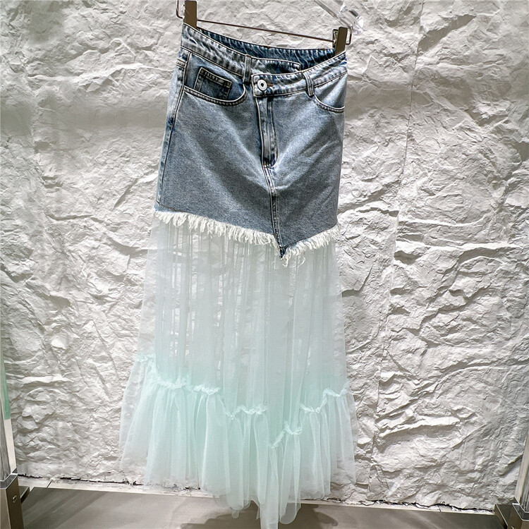 【KUNSWEAR】設計感小眾拼接半身裙  89107#  XYJ