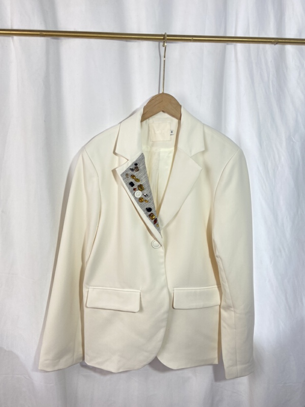 [Yi show shop] stitching design, retro and slim suit 1332# Cl