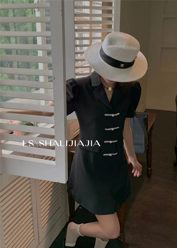 [LS] Korean style suit collar buckle dress 8360# WPL