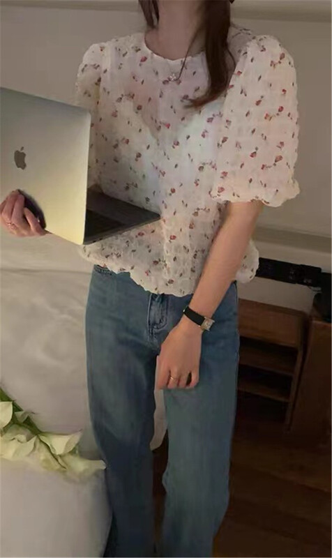 [Susan] fragmentary flower age reducing gentle blouse 18193# LSW