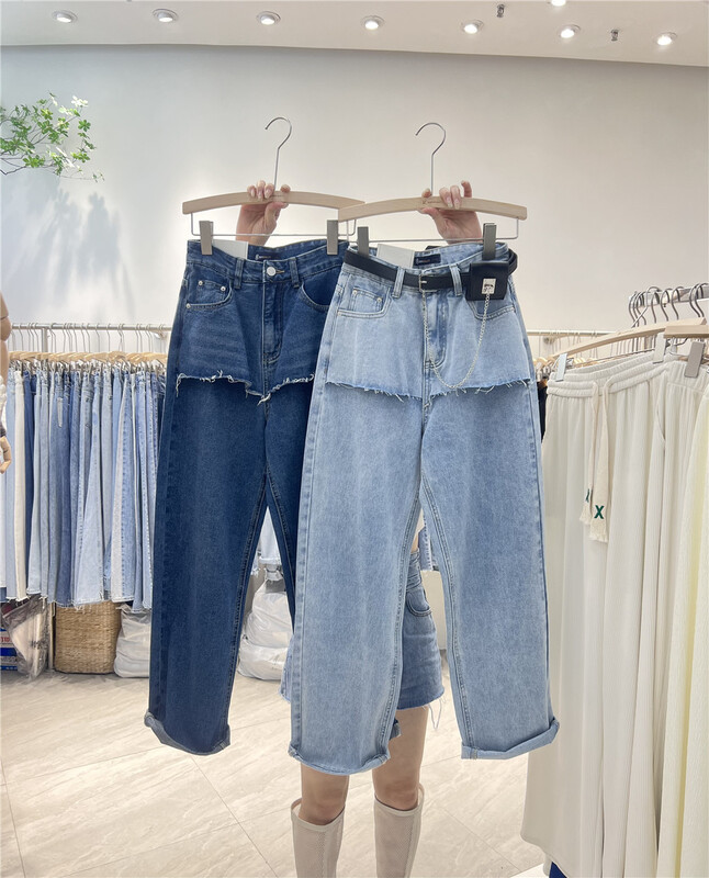 New year in early spring! [iris iriisy] fake two piece Vintage Jeans (without waist rope) 8170# LSL
