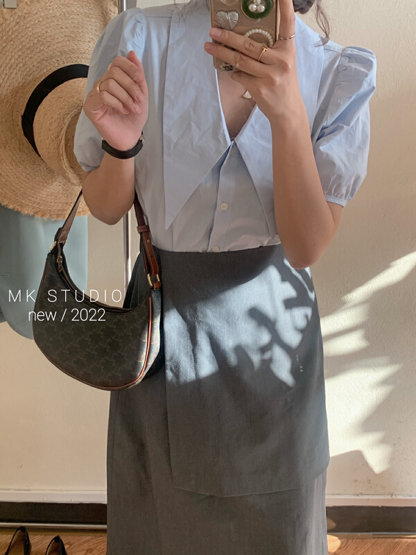 [MK] Korean foam sleeve age reducing shirt 3175# hjy