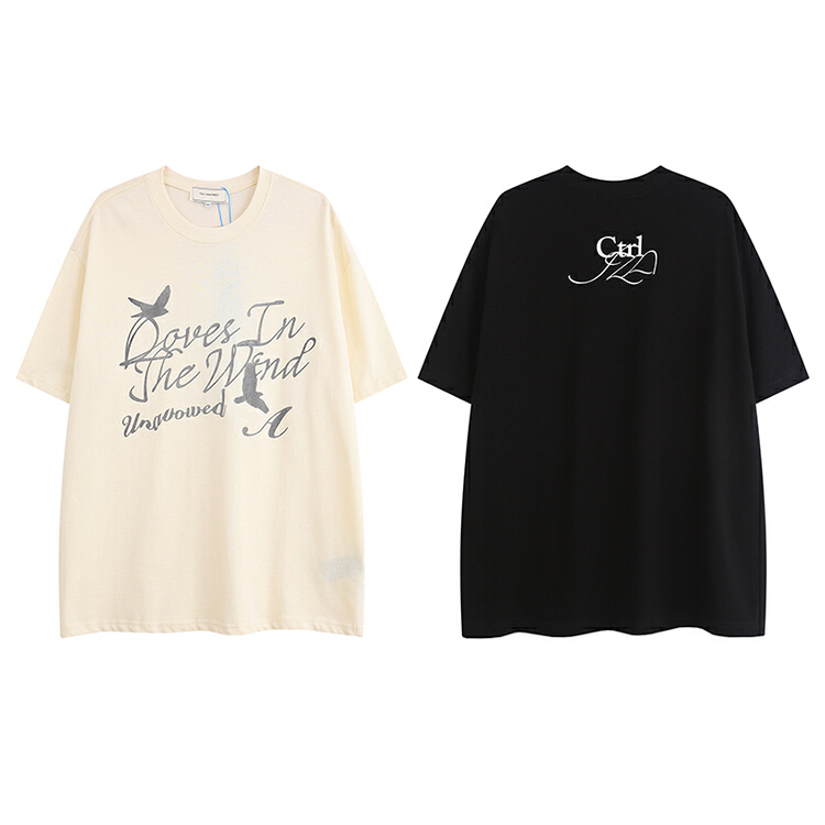 [the unvowed] men's and women's personalized letter printed Casual Short Sleeve T-shirt 2512# ZZL