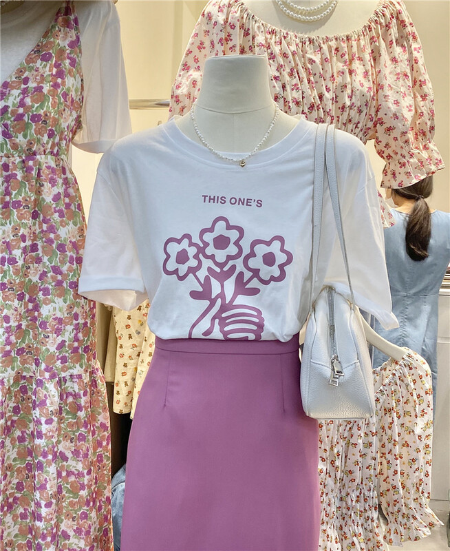 New in early summer! [new August] Korean simple and versatile short sleeve T-shirt 6106# HBx