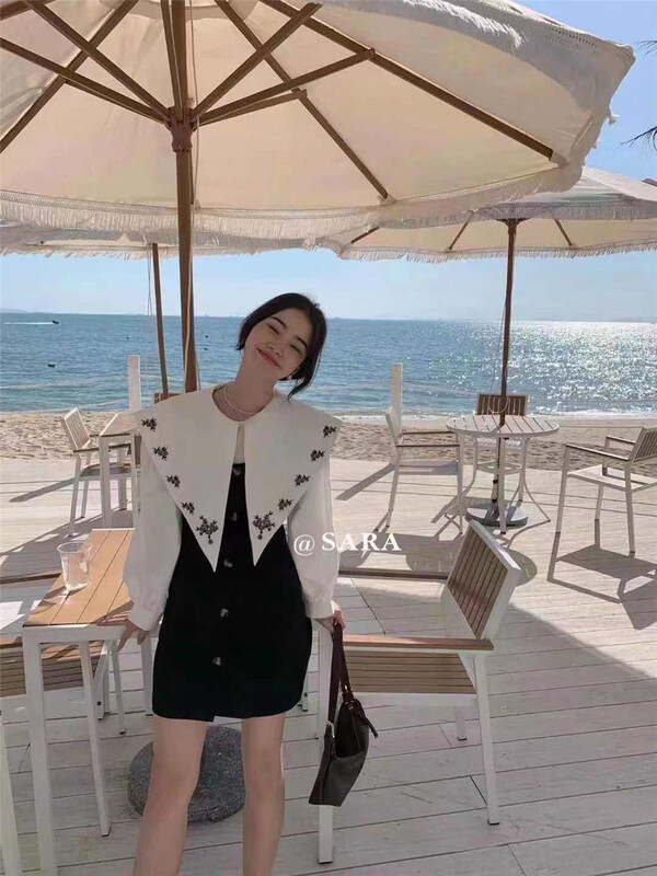 New year in early spring! [lf] Korean style personalized large lapel shirt + simple suspender suit dress suit 3010# PCZ