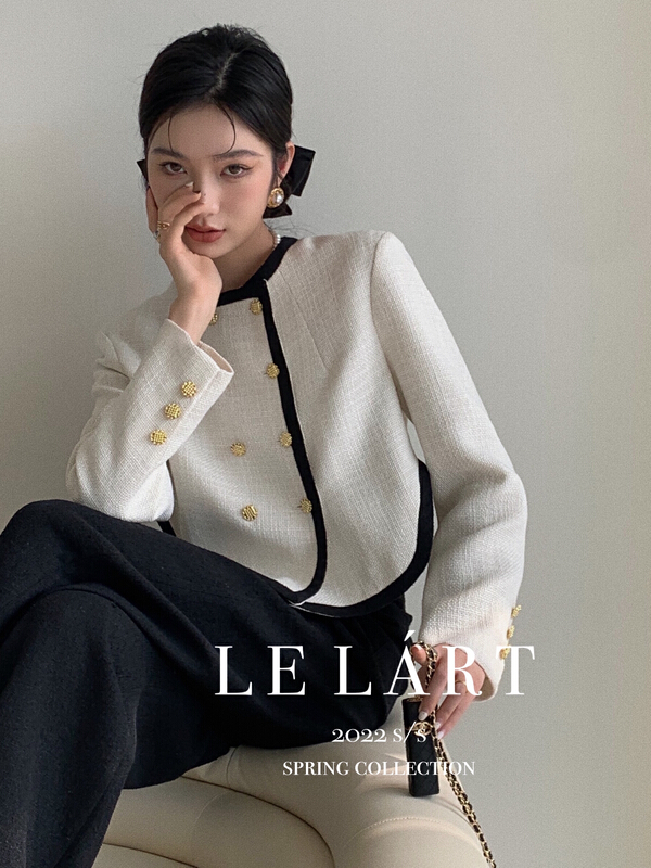 早春上新!【LE LART】法式小香風拼色短外套  ALL2288#  JHY