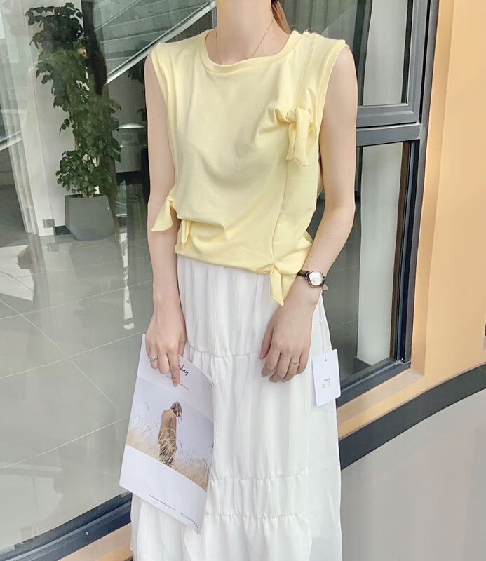 New in early summer! [Hello] fashionable and versatile round neck Pullover blouse (only selling blouses) ys-7055# lwy