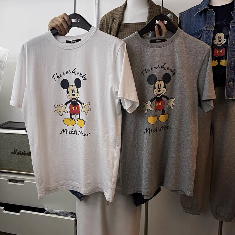 [chuu] Korean loose cartoon printed short sleeve T-shirt 61103# HBx