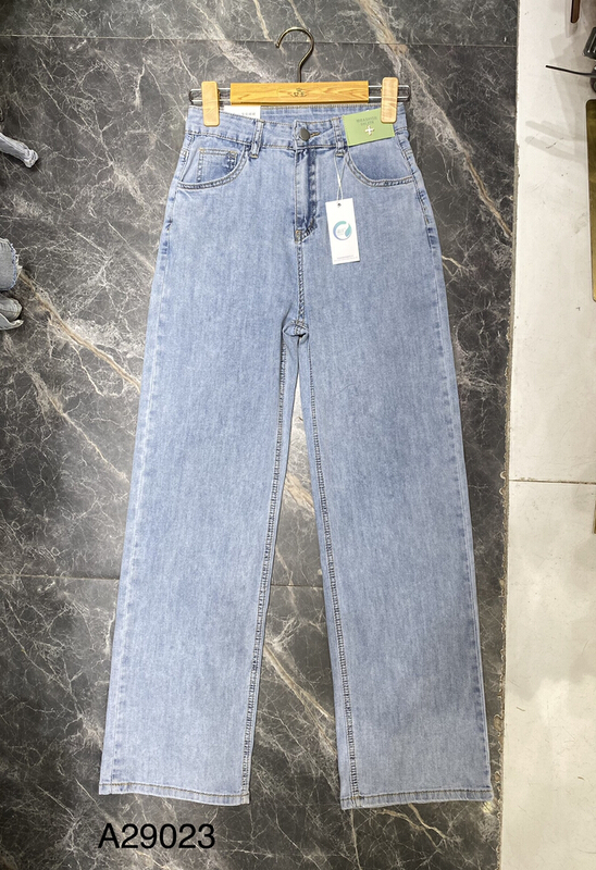 [queen] Korean style versatile label straight jeans a29023# ozq