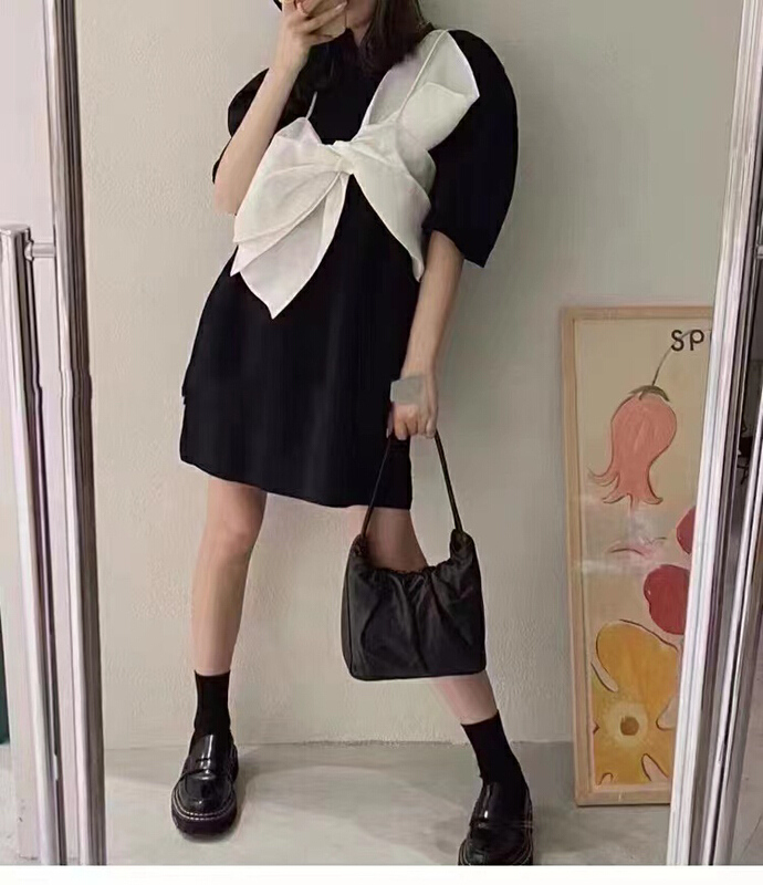 [et] stitched bow fashion dress 5819# PCZ