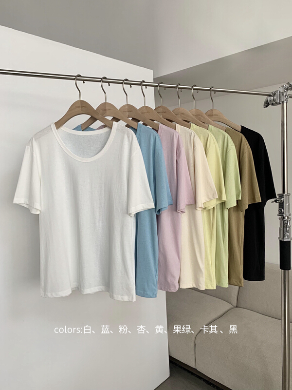 The original price is 43.99! New in early spring! "T.G" simple Joker solid color short sleeve T-shirt 15862# CQW