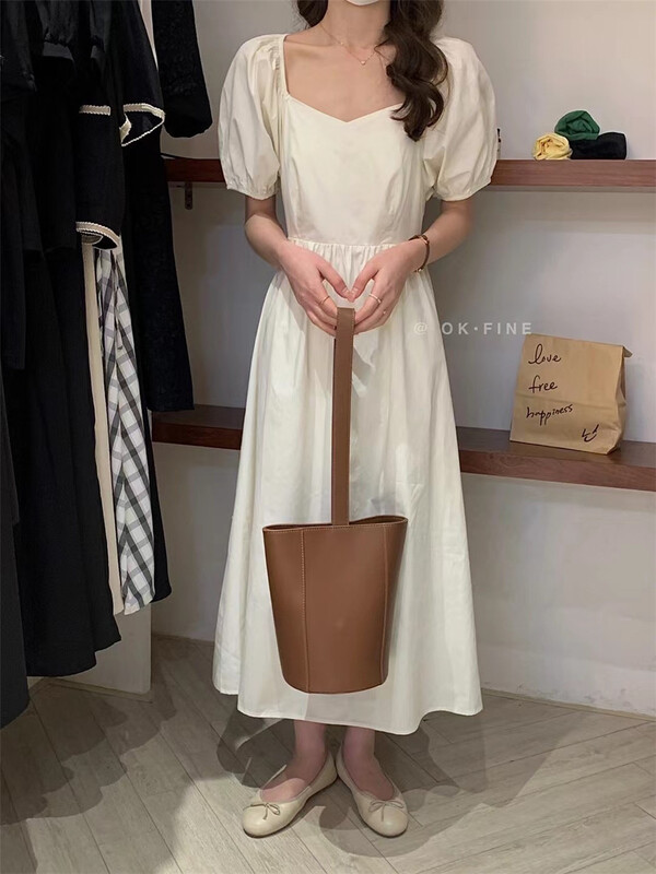 [OK fine] square neck simple design dress 5038# zjy