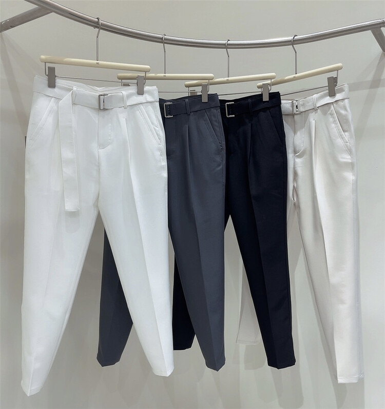 goods in stock! New in early summer! [small ares] comfortable and versatile simple casual pants (with belt) 8862# ZZL