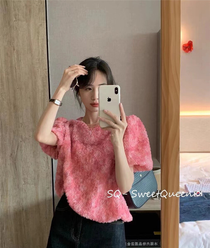 [sq] heavy industry three-dimensional floret bubble sleeve shirt 3336# zxx