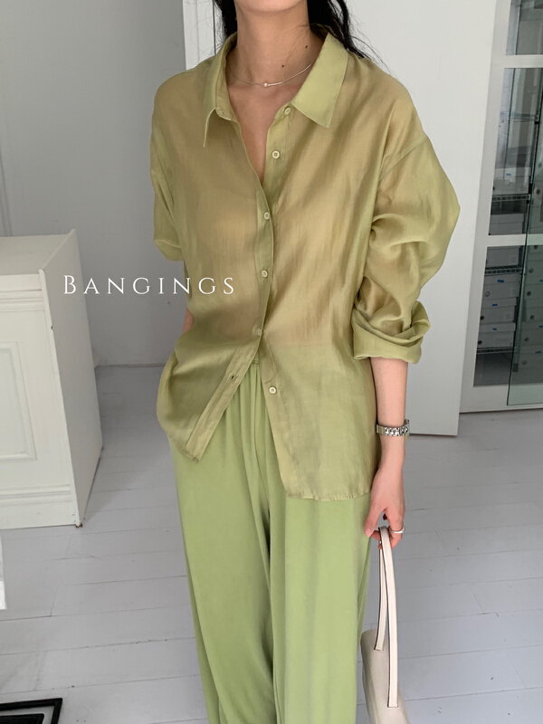New in early summer! [bangings] Korean loose Tencel sunscreen shirt 22sca0157# CLS