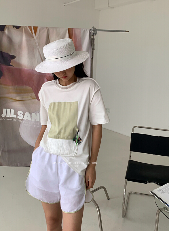 [neihe] Tencel linen irregular casual shorts 11552# zxx