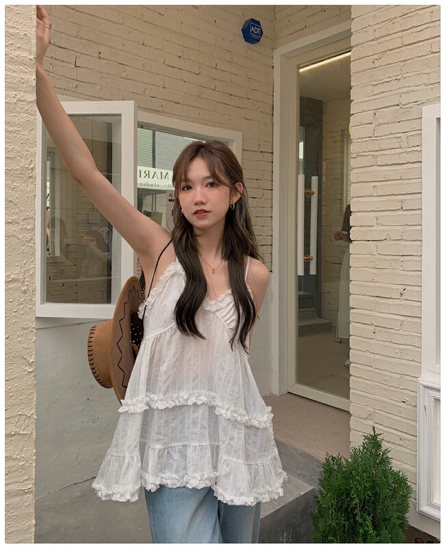 goods in stock! New in early summer! [timely rain] Han Feng ins fairy vest / sling 67025# WPL