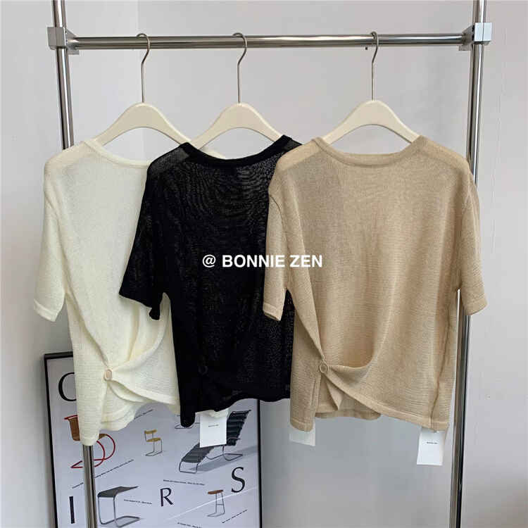New in early summer! [Bonnie] simple round neck versatile short sleeve T-shirt 2254# XYJ