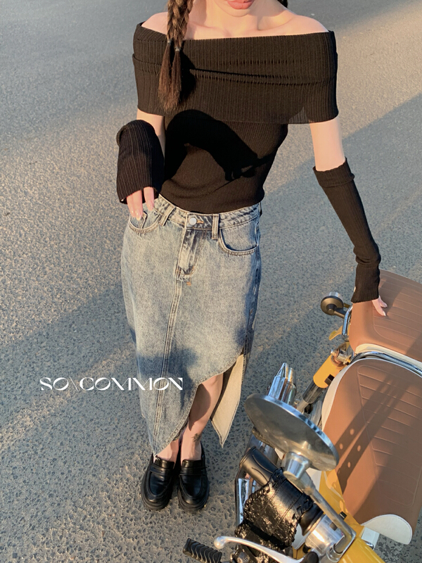 [so common] Korean irregular design denim skirt 72005\jhy