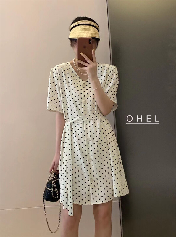 [Ohel] Korean style style wave point thin dress (only dresses) 22070# CLS