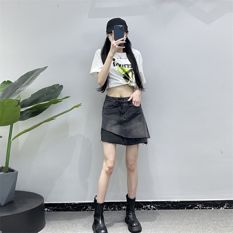 New in early summer! 【 Rebecca 】 high waist irregular design skirt 2288# Cl