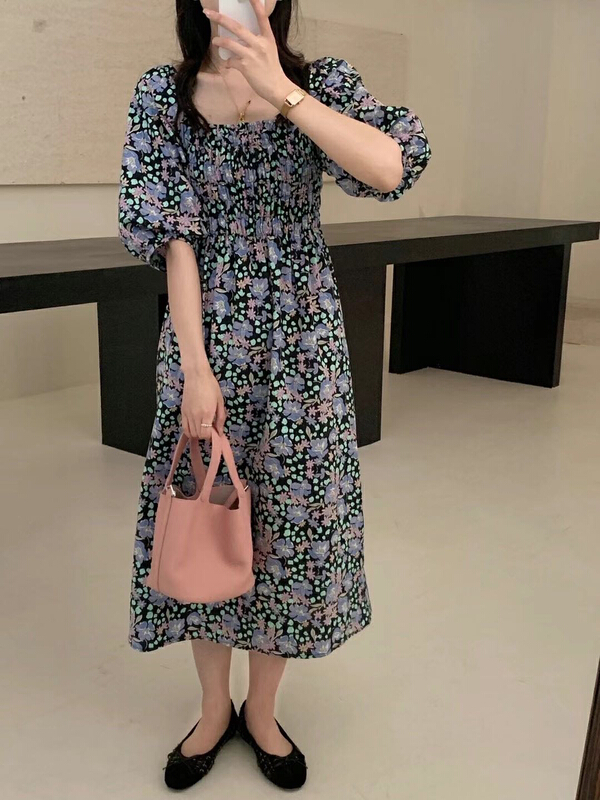 New in early summer! [Zoe Zoe] Korean elastic Pleated Dress c518# L