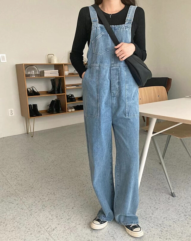 goods in stock! [TW2] Korean casual fashion denim suspenders 2018# HBx