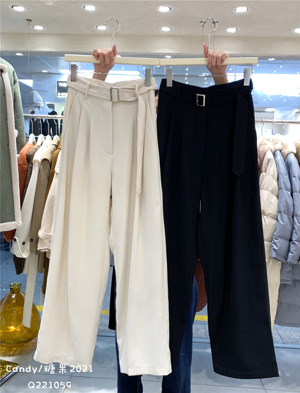 [candy] fashion minimalist and versatile slacks (with belt) q221059# ZSY