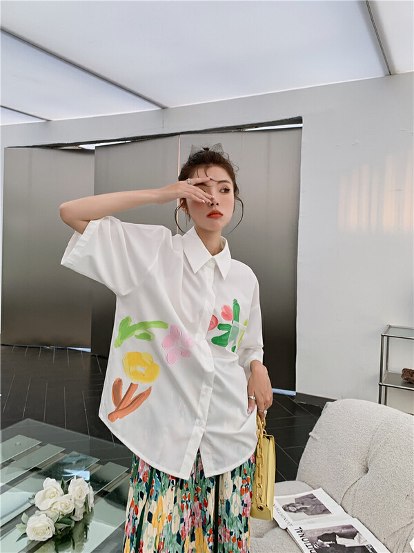 [AC] floral print loose shirt 6933# JJ