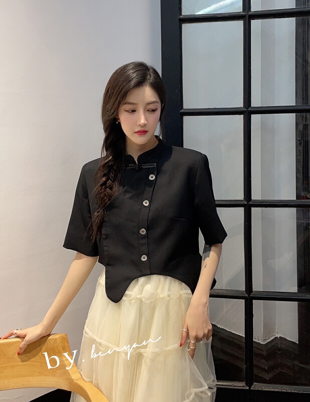 [benyan] niche ins irregular design shirt 7686# zxx