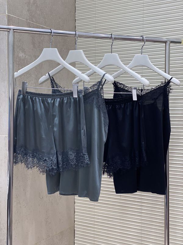 New in early summer! [believe] French Vintage suspender Vest + fashionable comfortable loose fitting Pajama suit wq00-2# cqw