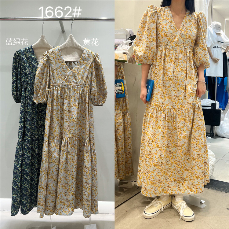 初夏新款!【摩登197】V領輕熟風簡約舒適連衣裙  1662#  LSL