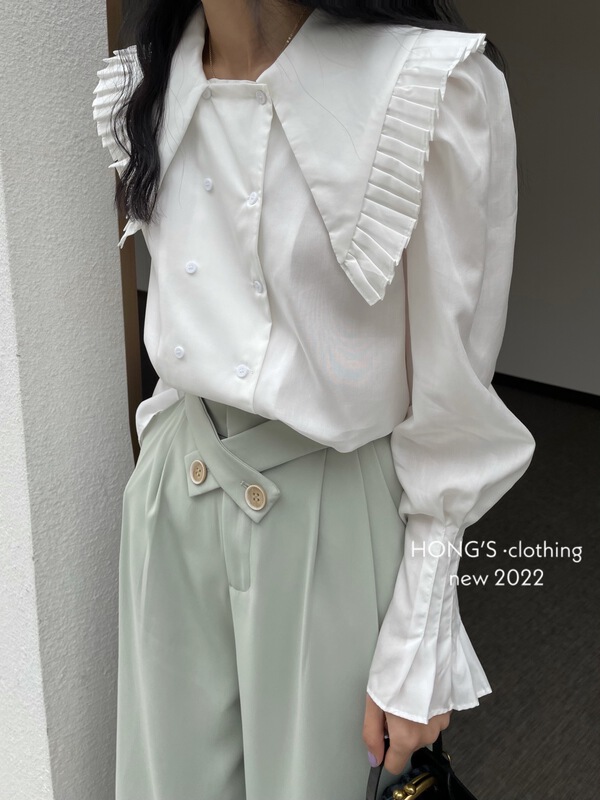 New year in early spring! [Hong's] double breasted comfortable Korean shirt 2525# ll