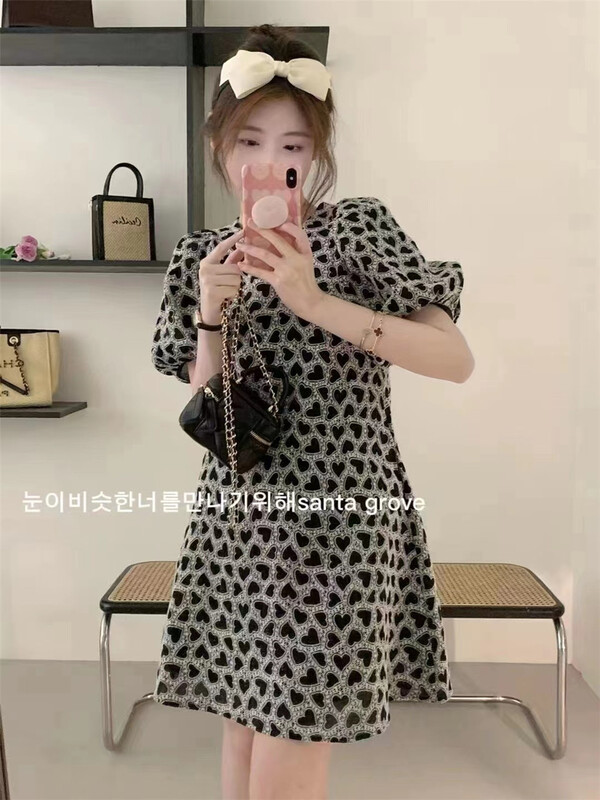 [Susan] pattern pleated V-neck dress ys1-18025# LSW