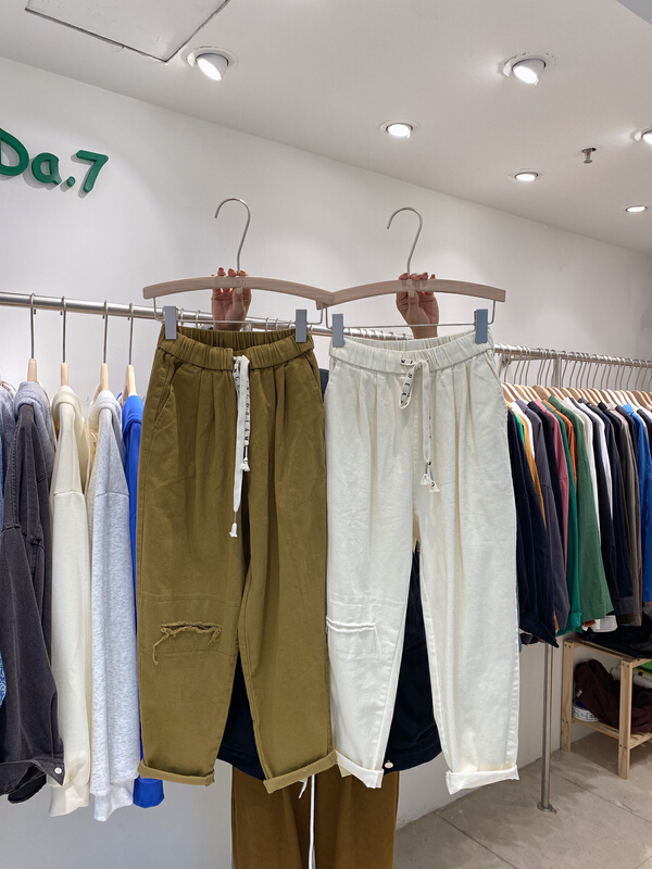 New year in early spring! [da. 7] broken hole elastic washing overalls casual pants 8811# LSL