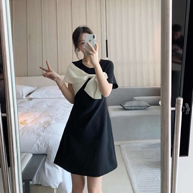 [Kiki studio] retro thin bow dress (excluding matching / non detachable bow) 5853# hjy