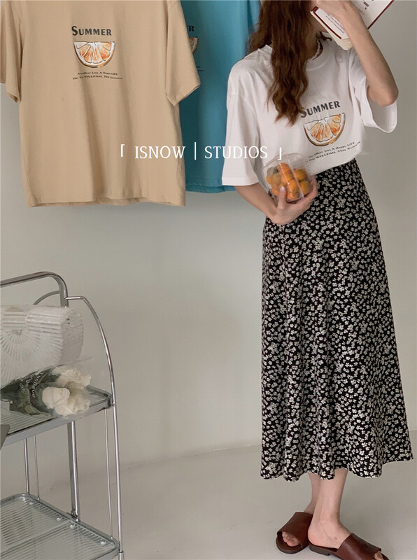 New in early summer! [blank] simple casual print loose short sleeve T-shirt 222316# WPL