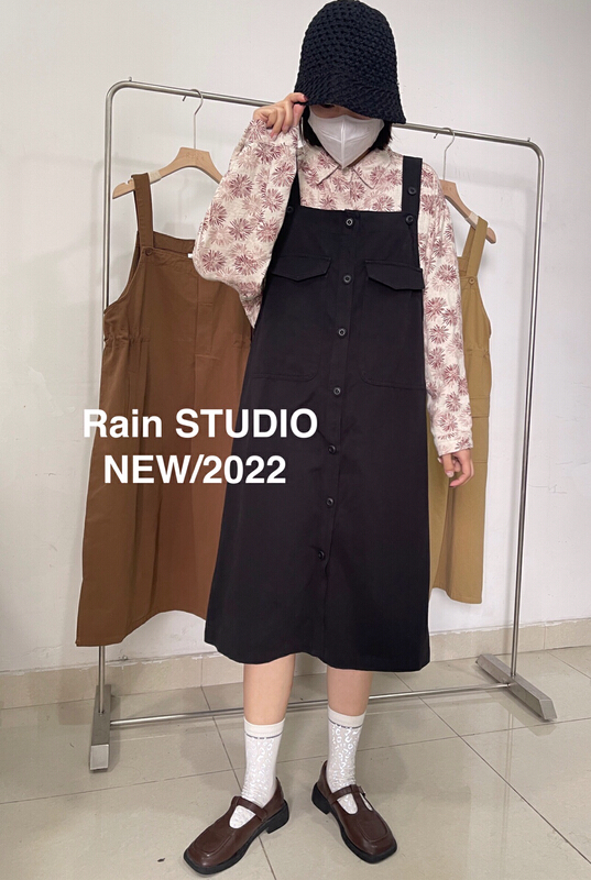 New year in early spring! [rain] Korean style single breasted fashion strap skirt (only skirts) 82016# XYY