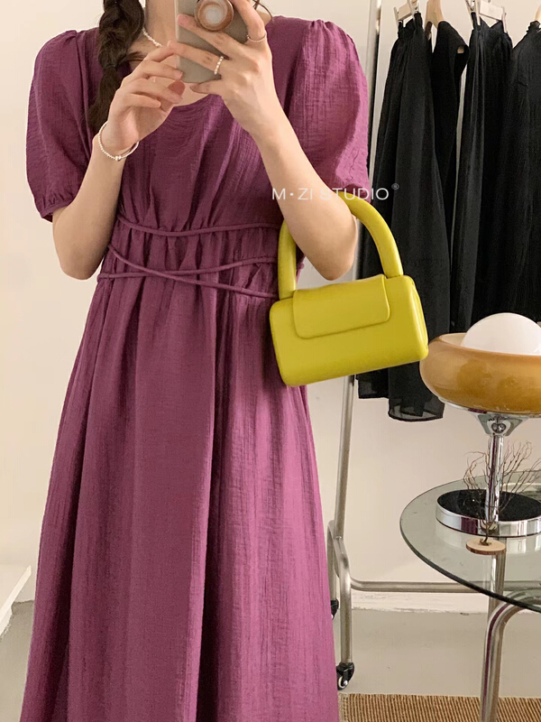[m.zi studio] fashionable temperament, waist closing and thin dress 6909# HBx