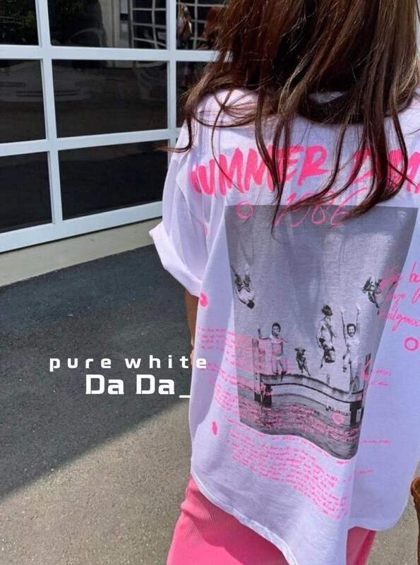 [dada] letter print loose short sleeve T-shirt 6673# zxl