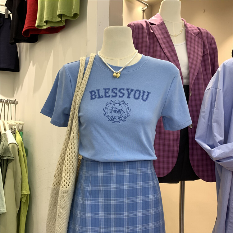 [wink. U] personalized letter short sleeve T-shirt 8853# CSX