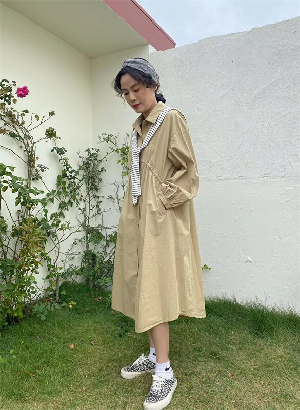 goods in stock! New year in early spring! [NZJ] niche design solid color shirt drawstring dress (with shawl) ys1-83030# XYY