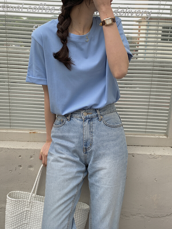 New year in early spring! [Jin. C] simple and comfortable Korean Short Sleeve T-shirt (T-shirt only) h2938# XYY